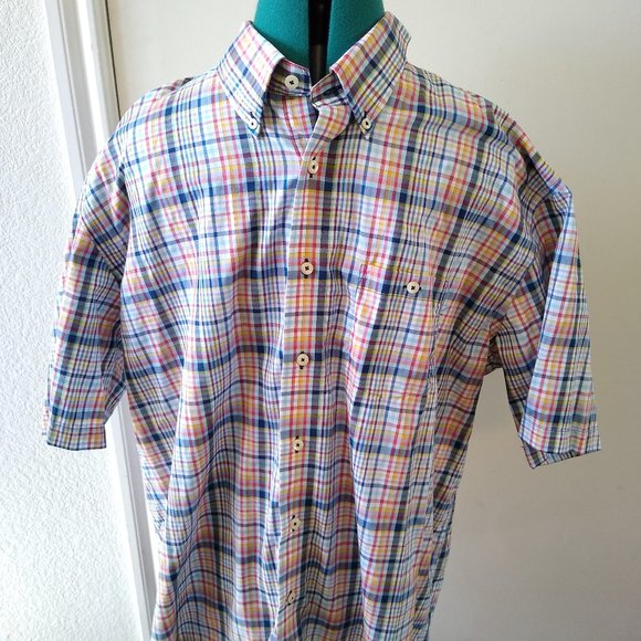 Viyella Men's Multi Color Plaid Short Sleeve - Picture 1 of 5